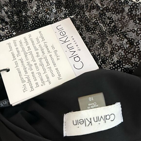 Calvin Klein Sequin Ombre Sheer Cocktail Dress| Size 10 - Picture 9 of 10